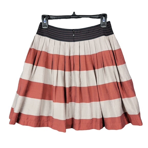 Anthropologie COREY LYNN CALTER Red & Gray Stripe Lined Skirt Pockets SIZE 0 - Picture 2 of 12